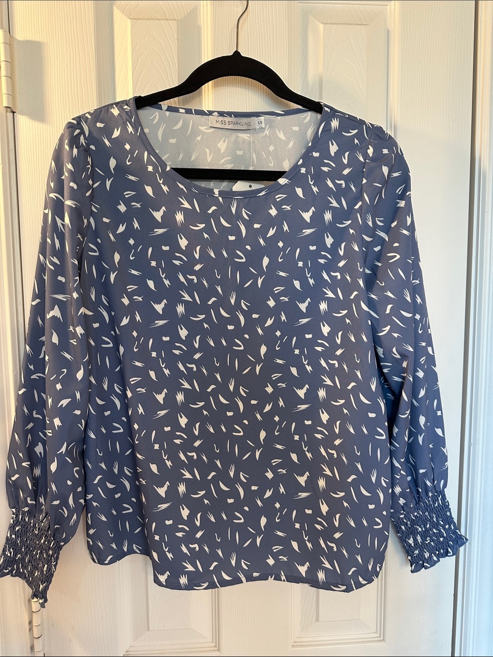 Blue Printed Long-Sleeve Blouse new 🆕